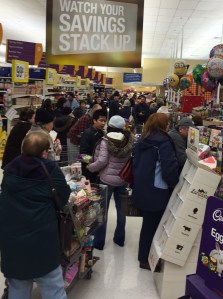 A grocery sea of humanity
